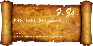 Füleki Zsigmond névjegykártya