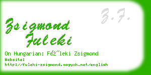 zsigmond fuleki business card